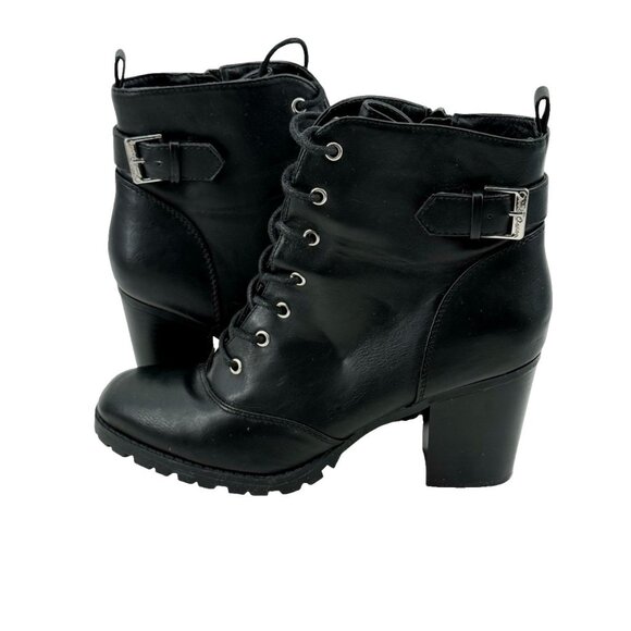 David Aaron Bootie Women's Size 9 Black Lauren 416-0616 Laces Front Side Zipper - Picture 7 of 12